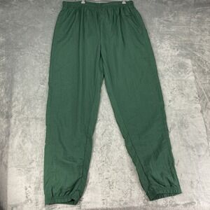 Vintage Reebok Pants Mens XL Green Nylon Jogger Drawstring Ankle‎ Zip Track 90s